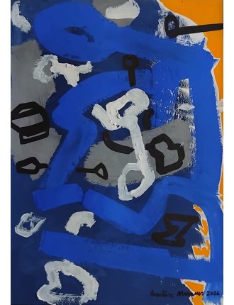 Temps ancestrale. Technique mixte sur papier de Anastasio Marquez