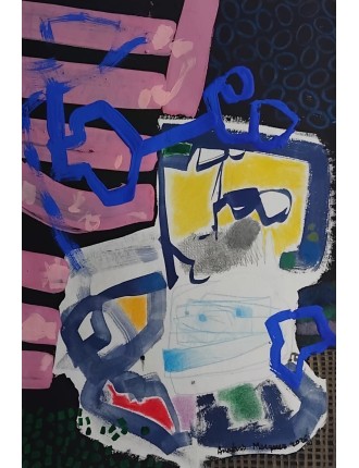 The juke box. Technique mixte sur papier de Anastasio Marquez