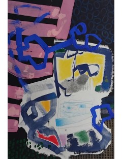 The juke box. Technique mixte sur papier de Anastasio Marquez