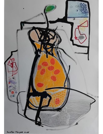 Captivité songeuse. Technique mixte sur papier de Anastasio Marquez
