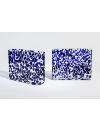 Murano – Verre – Paire de vases rectangulaires