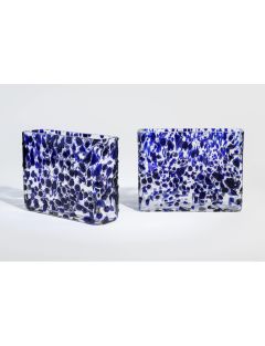 Murano – Verre – Paire de vases rectangulaires