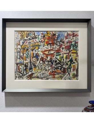 Gen Paul - Gouache 'Les Cyclistes' | Art Contemporain à Vendre