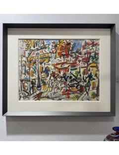 Gen Paul - Gouache 'Les Cyclistes' | Art Contemporain à Vendre