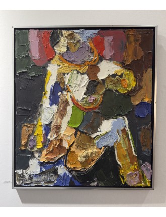 Composition abstraite. "Abstraction". Huile sur toile. Signée et datée 1991 de Wim Ricourt
