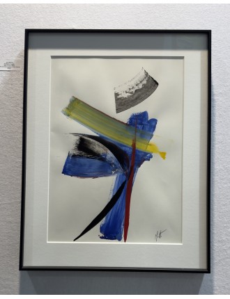 Jean Miotte - Acrylique Composition en Bleu, Vert, Jaune et Rouge | Art Contemporain