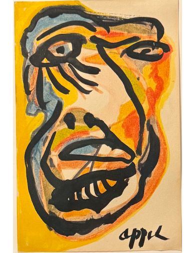 Aquarelle et encre sur papier de Karel Appel