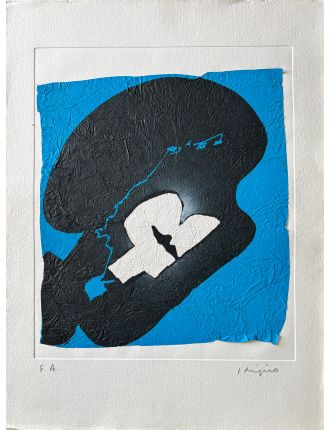 Serigraphie sur papier froisse de Ladislas Kijno