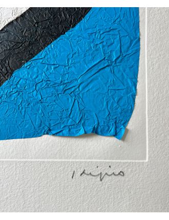 Serigraphie sur papier froisse de Ladislas Kijno