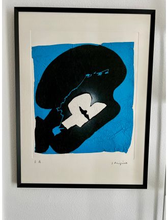 Serigraphie sur papier froisse de Ladislas Kijno
