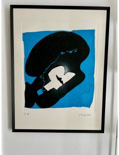 Serigraphie sur papier froisse de Ladislas Kijno