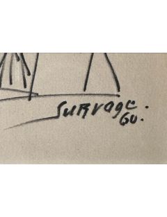 Dessin au feutre sur papier de Leopold Survage