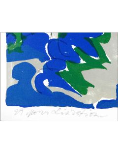 Lithographie couleur paysage abstrait de Maurice Wyckaert