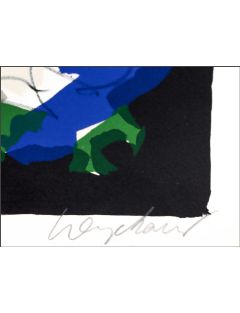 Lithographie couleur paysage abstrait de Maurice Wyckaert