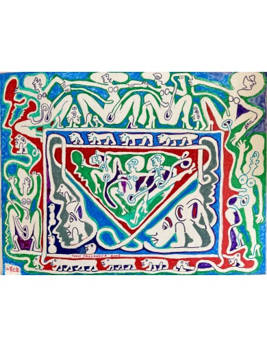 Dessin aux feutres de couleurs et a la mine de plomb de Yvon Taillandier