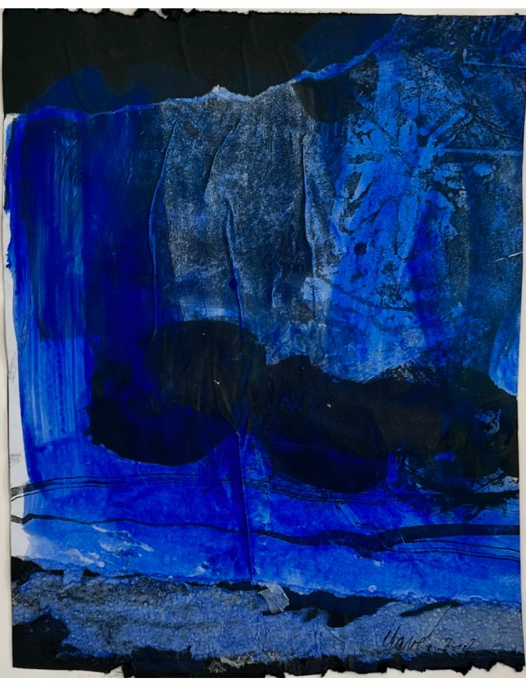 Composition en bleu Technique mixte de Antoni Clave