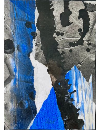 Composition en bleu Technique mixte de Antoni Clave