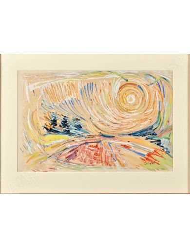 Paysage ensoleille, Gouache de Geer Van Velde