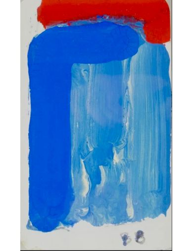 Technique mixte bleu et rouge de Bram Bogart