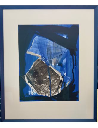 Composition en bleu et noir Technique mixte de Antoni Clave