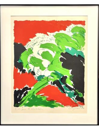 Lithographie couleur Verdure de Maurice Wyckaert