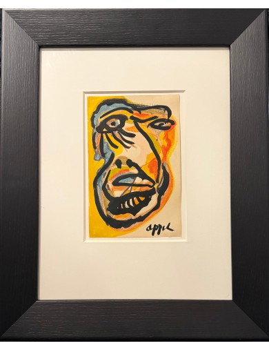 Aquarelle et encre sur papier de Karel Appel