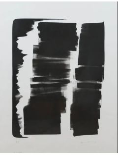 Lithographie noir sur papier, L-6-1974 de Hans Hartung