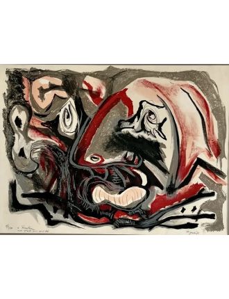 Lithographie en couleur sur papier de Edouard Pignon