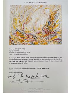 Paysage ensoleille. 1933. Gouache de Geer Van Velde