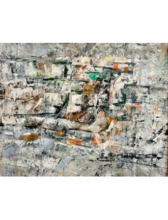 Huile sur papier de Ecole Abstraite des annees 50