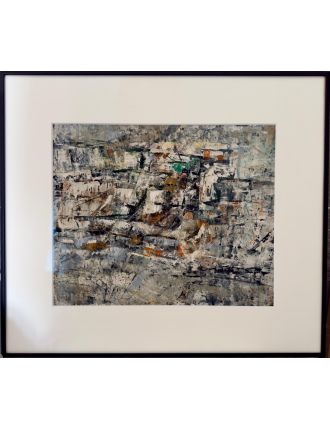 Huile sur papier de Ecole Abstraite des annees 50