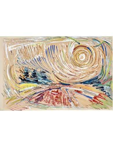 Paysage ensoleille, Gouache de Geer Van Velde