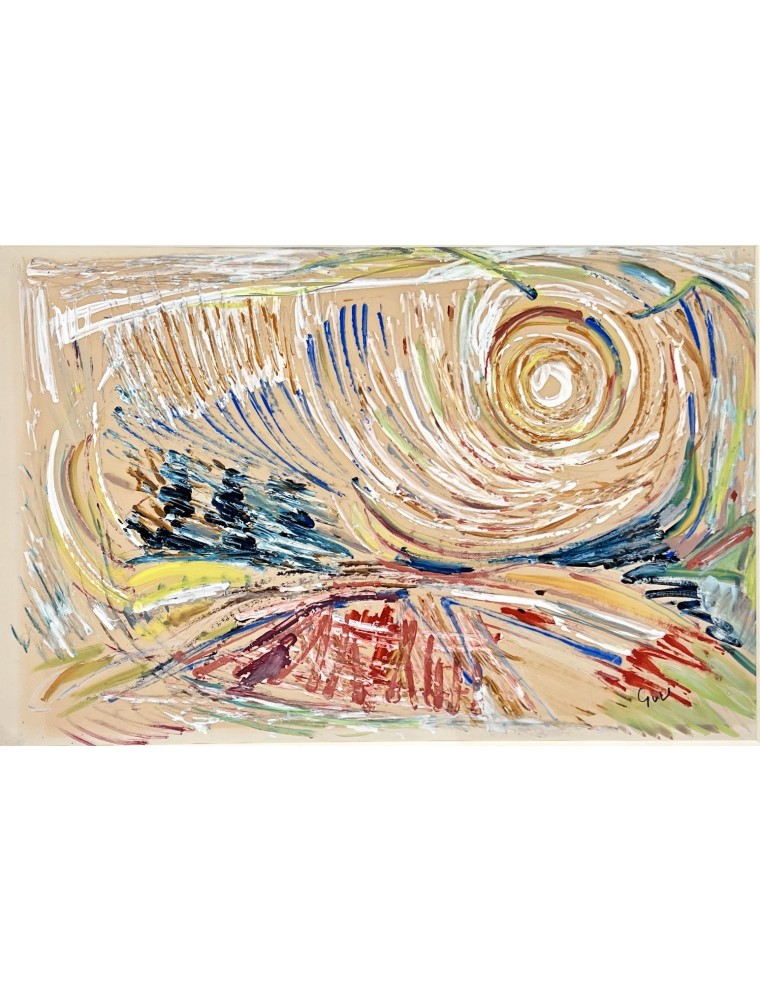 Paysage ensoleille, Gouache de Geer Van Velde Paysage ensoleille, Gouache de Geer Van Velde