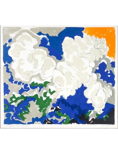 Lithographie couleur paysage abstrait de Maurice Wyckaert