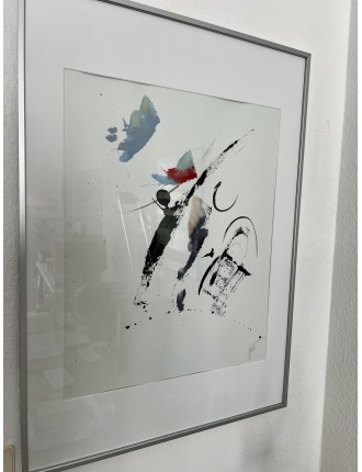 Composition abstraite de Jean Miotte. Acrylique sur papier