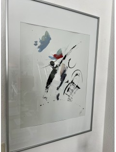 Composition abstraite de Jean Miotte. Acrylique sur papier