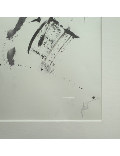 Composition abstraite de Jean Miotte. Acrylique sur papier