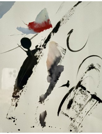Composition abstraite de Jean Miotte. Acrylique sur papier