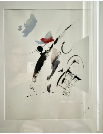 Composition abstraite de Jean Miotte. Acrylique sur papier