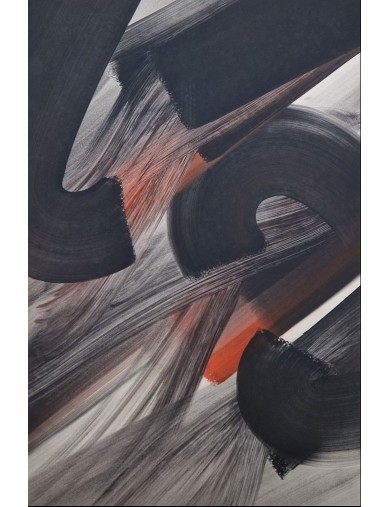 Composition en noir et rouge de Monique Orsini