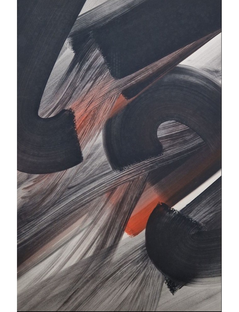 Composition en noir et rouge de Monique Orsini