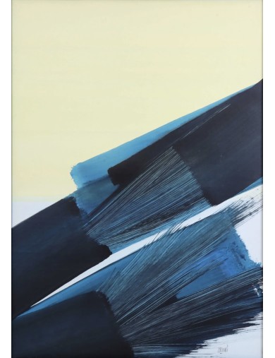 Composition sur fond jaune de Monique Orsini
