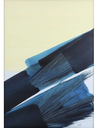 Composition sur fond jaune de Monique Orsini