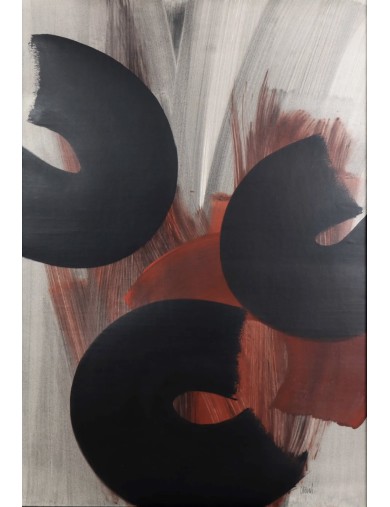 Composition en rouge et noir de Monique Orsini
