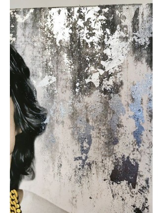 Paint is black, Mick Jagger. Technique mixte sur toile de Mr Sly
