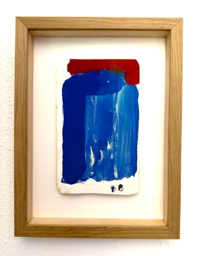 Technique mixte bleu et rouge de Bram Bogart
