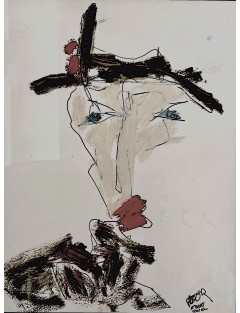 Technique mixte sur papier de Philippe Pastor