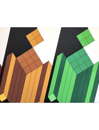 Victor Vasarely - Lithographie Unique 'Personnages' | Art Contemporain à Vendre