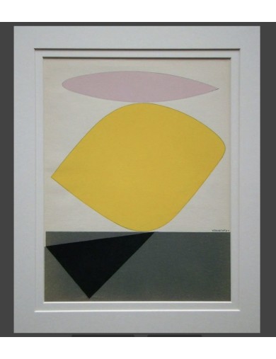 Pochoir sur papier velin en 4 couleurs de Victor Vasarely