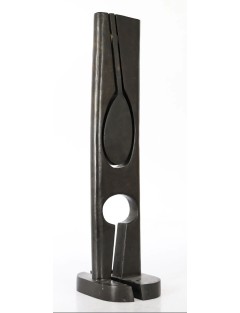 Sculpture en bronze a patine noire de Carmelo Arden Quin
